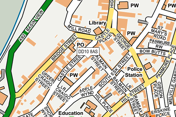 DD10 8AS map - OS OpenMap – Local (Ordnance Survey) DD10 8AS map - OS OpenMap – Local (Ordnance Survey)