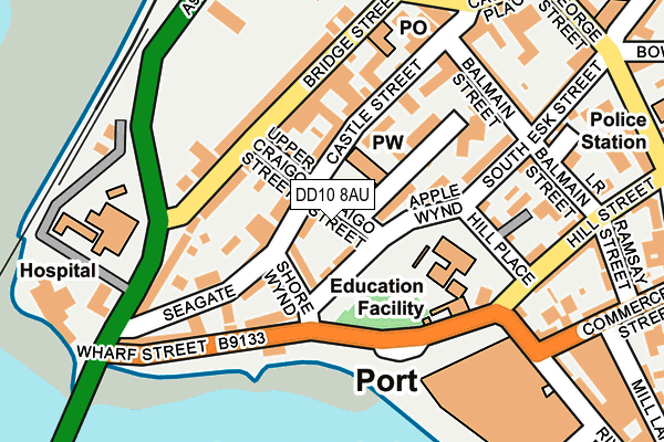 DD10 8AU map - OS OpenMap – Local (Ordnance Survey) DD10 8AU map - OS OpenMap – Local (Ordnance Survey)