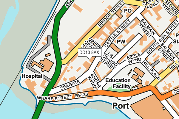 DD10 8AX map - OS OpenMap – Local (Ordnance Survey) DD10 8AX map - OS OpenMap – Local (Ordnance Survey)