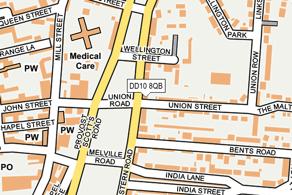 DD10 8QB map - OS OpenMap – Local (Ordnance Survey) DD10 8QB map - OS OpenMap – Local (Ordnance Survey)