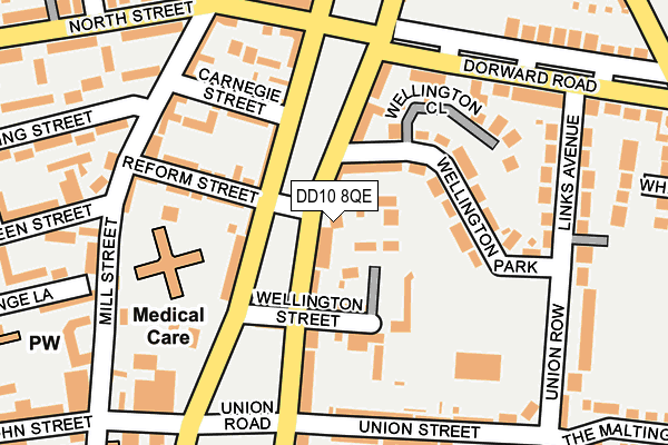 DD10 8QE map - OS OpenMap – Local (Ordnance Survey) DD10 8QE map - OS OpenMap – Local (Ordnance Survey)
