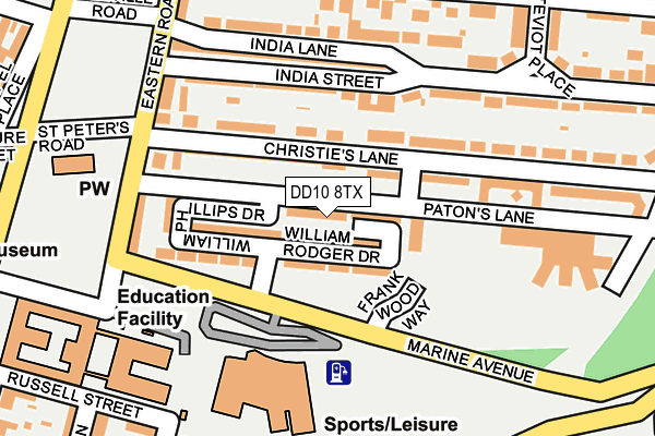 DD10 8TX map - OS OpenMap – Local (Ordnance Survey) DD10 8TX map - OS OpenMap – Local (Ordnance Survey)