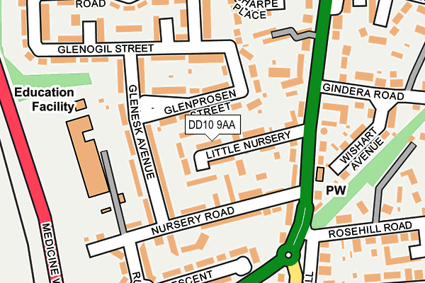DD10 9AA map - OS OpenMap – Local (Ordnance Survey) DD10 9AA map - OS OpenMap – Local (Ordnance Survey)