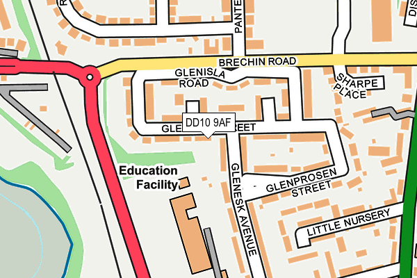 DD10 9AF map - OS OpenMap – Local (Ordnance Survey) DD10 9AF map - OS OpenMap – Local (Ordnance Survey)