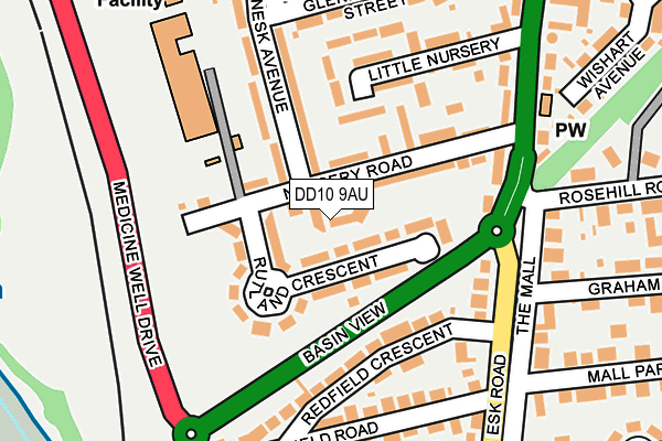 DD10 9AU map - OS OpenMap – Local (Ordnance Survey) DD10 9AU map - OS OpenMap – Local (Ordnance Survey)