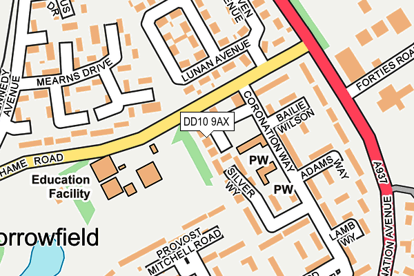 DD10 9AX map - OS OpenMap – Local (Ordnance Survey)