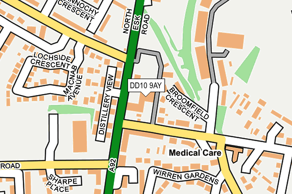 DD10 9AY map - OS OpenMap – Local (Ordnance Survey) DD10 9AY map - OS OpenMap – Local (Ordnance Survey)