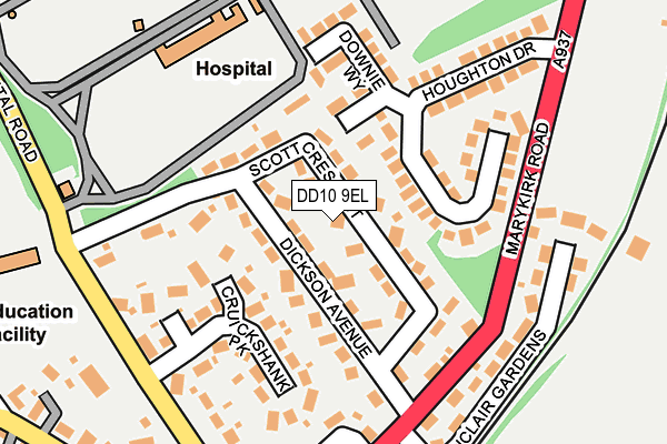 DD10 9EL map - OS OpenMap – Local (Ordnance Survey) DD10 9EL map - OS OpenMap – Local (Ordnance Survey)