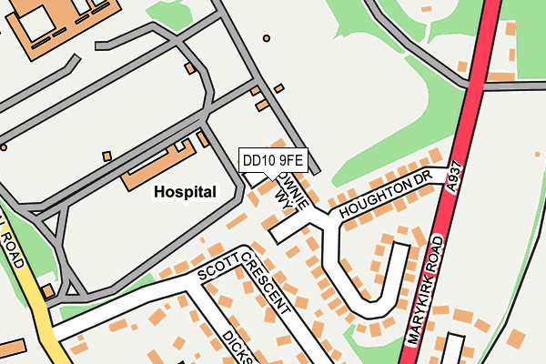 DD10 9FE map - OS OpenMap – Local (Ordnance Survey) DD10 9FE map - OS OpenMap – Local (Ordnance Survey)