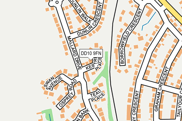 DD10 9FN map - OS OpenMap – Local (Ordnance Survey) DD10 9FN map - OS OpenMap – Local (Ordnance Survey)