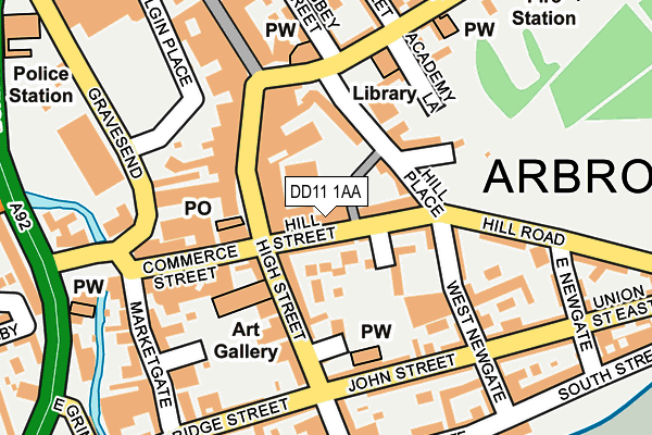 DD11 1AA map - OS OpenMap – Local (Ordnance Survey) DD11 1AA map - OS OpenMap – Local (Ordnance Survey)