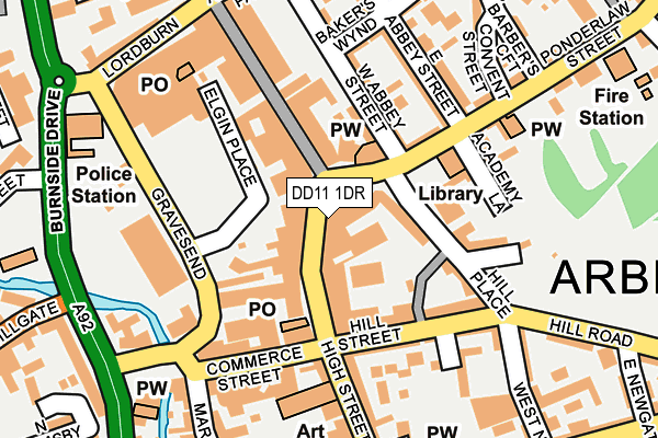 DD11 1DR map - OS OpenMap – Local (Ordnance Survey) DD11 1DR map - OS OpenMap – Local (Ordnance Survey)