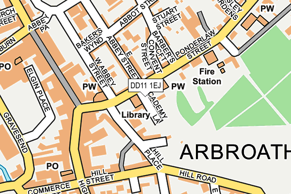 DD11 1EJ map - OS OpenMap – Local (Ordnance Survey)