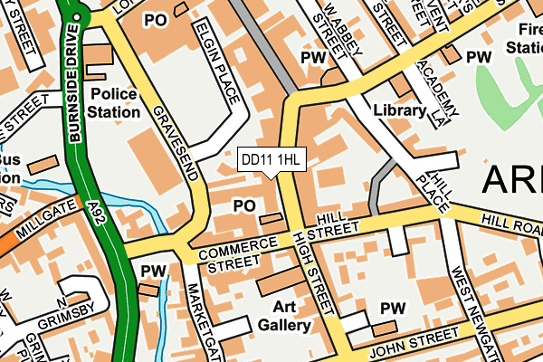 DD11 1HL map - OS OpenMap – Local (Ordnance Survey) DD11 1HL map - OS OpenMap – Local (Ordnance Survey)