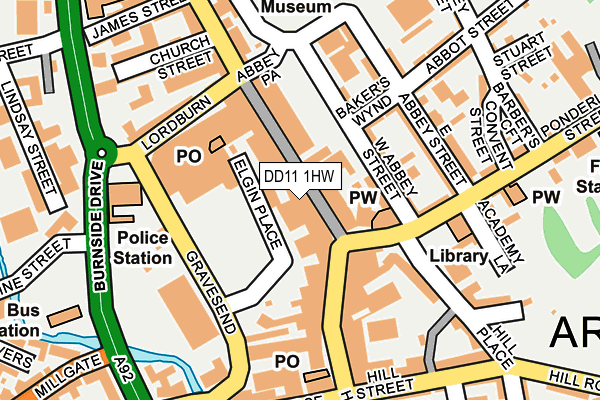DD11 1HW map - OS OpenMap – Local (Ordnance Survey) DD11 1HW map - OS OpenMap – Local (Ordnance Survey)