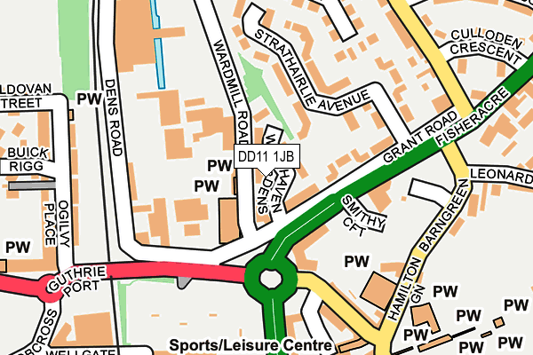 DD11 1JB map - OS OpenMap – Local (Ordnance Survey) DD11 1JB map - OS OpenMap – Local (Ordnance Survey)