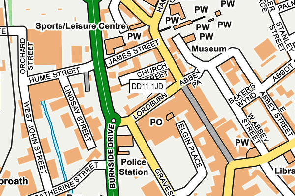 DD11 1JD map - OS OpenMap – Local (Ordnance Survey)