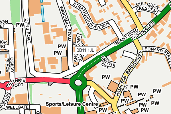 DD11 1JU map - OS OpenMap – Local (Ordnance Survey)