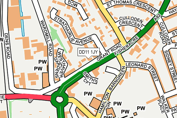 DD11 1JY map - OS OpenMap – Local (Ordnance Survey) DD11 1JY map - OS OpenMap – Local (Ordnance Survey)