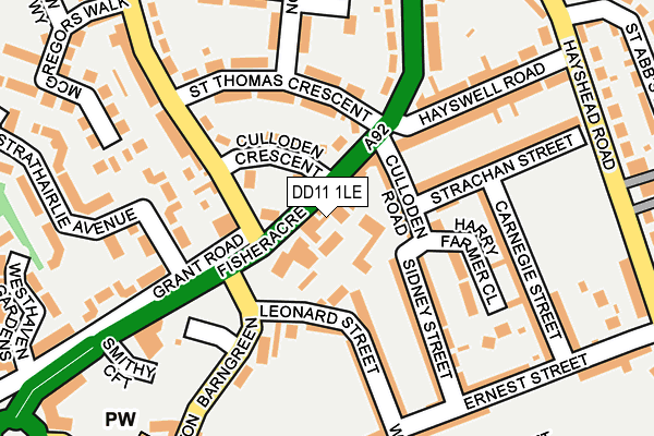 DD11 1LE map - OS OpenMap – Local (Ordnance Survey) DD11 1LE map - OS OpenMap – Local (Ordnance Survey)