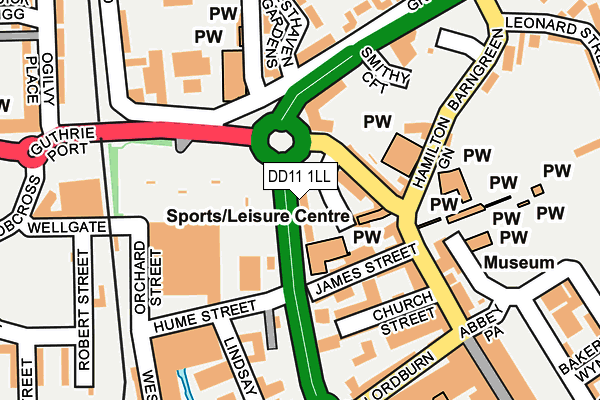 DD11 1LL map - OS OpenMap – Local (Ordnance Survey) DD11 1LL map - OS OpenMap – Local (Ordnance Survey)