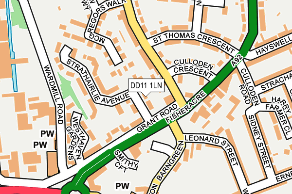DD11 1LN map - OS OpenMap – Local (Ordnance Survey) DD11 1LN map - OS OpenMap – Local (Ordnance Survey)