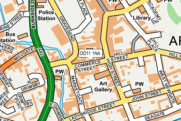 DD11 1NA map - OS OpenMap – Local (Ordnance Survey) DD11 1NA map - OS OpenMap – Local (Ordnance Survey)