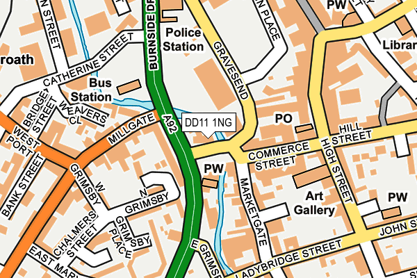 DD11 1NG map - OS OpenMap – Local (Ordnance Survey) DD11 1NG map - OS OpenMap – Local (Ordnance Survey)