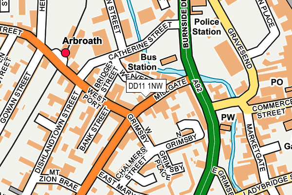 DD11 1NW map - OS OpenMap – Local (Ordnance Survey)