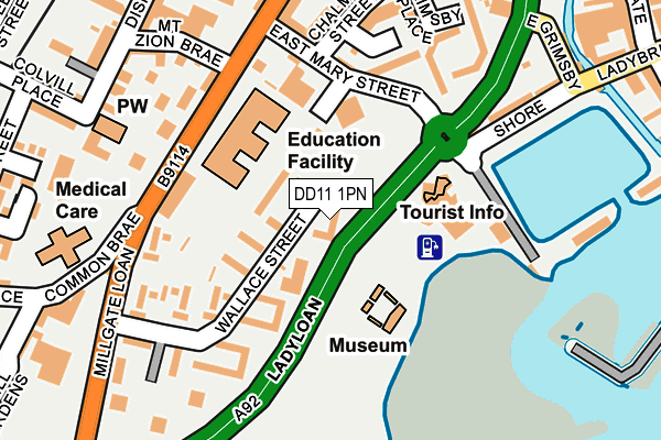 DD11 1PN map - OS OpenMap – Local (Ordnance Survey) DD11 1PN map - OS OpenMap – Local (Ordnance Survey)