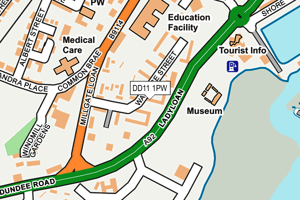DD11 1PW map - OS OpenMap – Local (Ordnance Survey) DD11 1PW map - OS OpenMap – Local (Ordnance Survey)