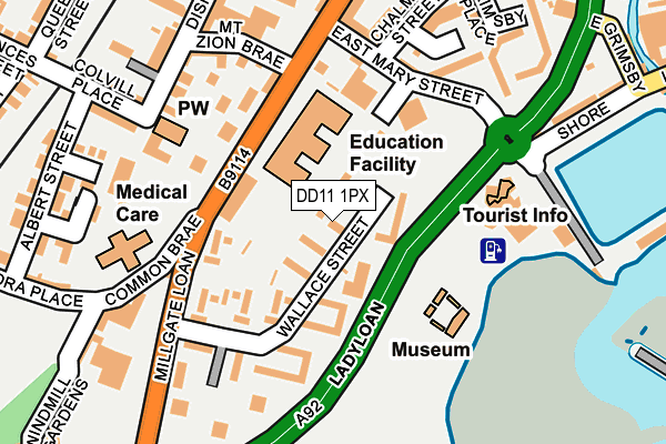 DD11 1PX map - OS OpenMap – Local (Ordnance Survey) DD11 1PX map - OS OpenMap – Local (Ordnance Survey)