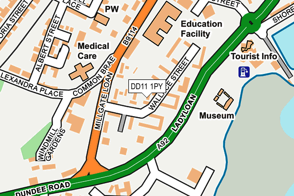 DD11 1PY map - OS OpenMap – Local (Ordnance Survey) DD11 1PY map - OS OpenMap – Local (Ordnance Survey)