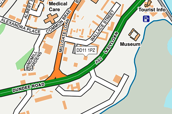 DD11 1PZ map - OS OpenMap – Local (Ordnance Survey)