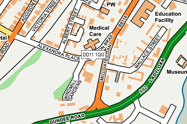DD11 1QG map - OS OpenMap – Local (Ordnance Survey) DD11 1QG map - OS OpenMap – Local (Ordnance Survey)
