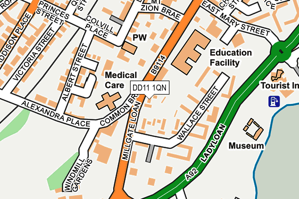 DD11 1QN map - OS OpenMap – Local (Ordnance Survey) DD11 1QN map - OS OpenMap – Local (Ordnance Survey)
