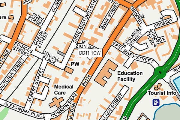 DD11 1QW map - OS OpenMap – Local (Ordnance Survey) DD11 1QW map - OS OpenMap – Local (Ordnance Survey)