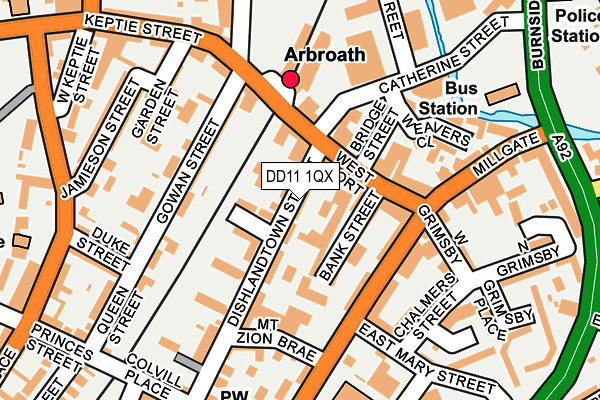 DD11 1QX map - OS OpenMap – Local (Ordnance Survey) DD11 1QX map - OS OpenMap – Local (Ordnance Survey)