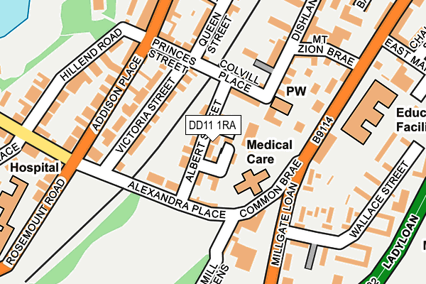 DD11 1RA map - OS OpenMap – Local (Ordnance Survey) DD11 1RA map - OS OpenMap – Local (Ordnance Survey)