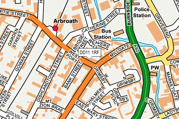 DD11 1RF map - OS OpenMap – Local (Ordnance Survey)