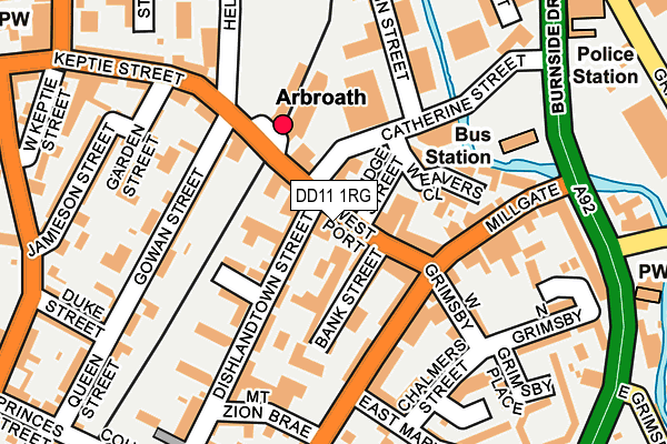 DD11 1RG map - OS OpenMap – Local (Ordnance Survey)