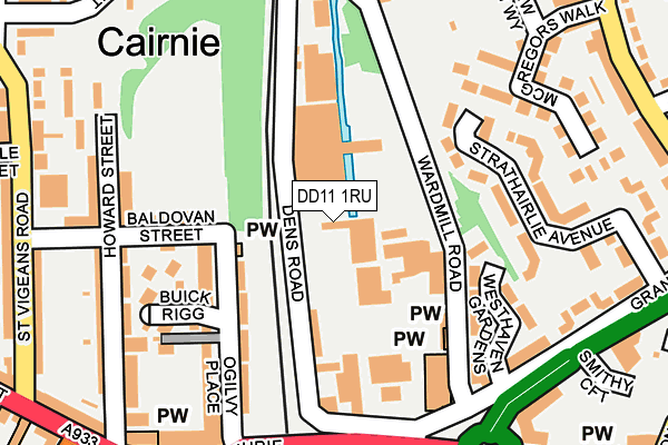 DD11 1RU map - OS OpenMap – Local (Ordnance Survey)