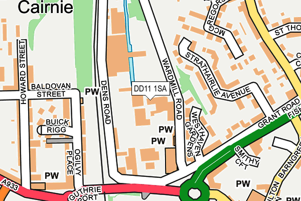 DD11 1SA map - OS OpenMap – Local (Ordnance Survey) DD11 1SA map - OS OpenMap – Local (Ordnance Survey)