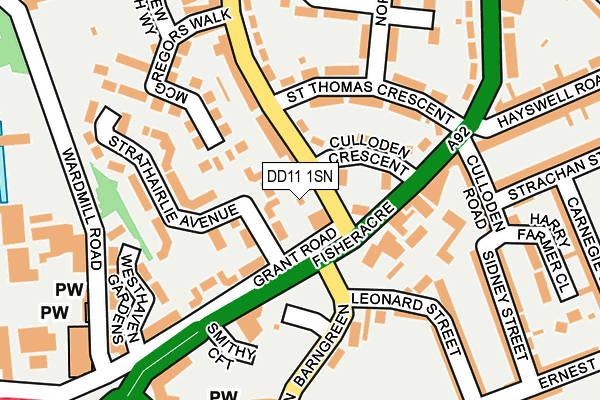 DD11 1SN map - OS OpenMap – Local (Ordnance Survey) DD11 1SN map - OS OpenMap – Local (Ordnance Survey)