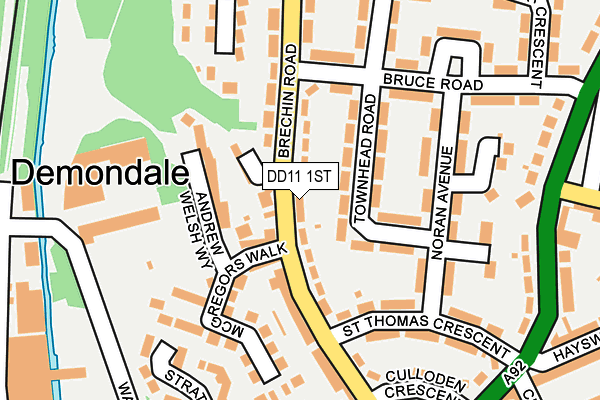 DD11 1ST map - OS OpenMap – Local (Ordnance Survey)