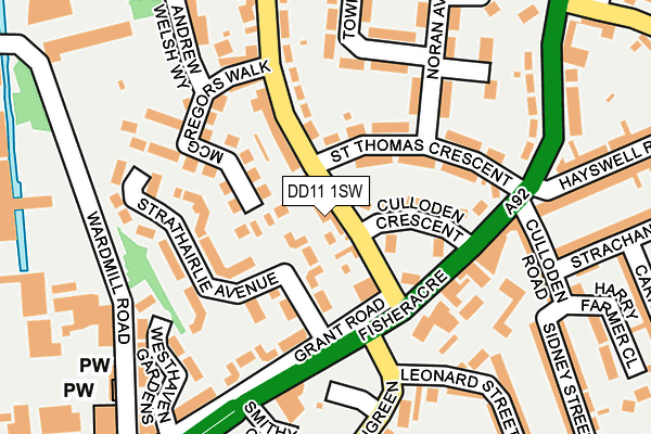 DD11 1SW map - OS OpenMap – Local (Ordnance Survey) DD11 1SW map - OS OpenMap – Local (Ordnance Survey)