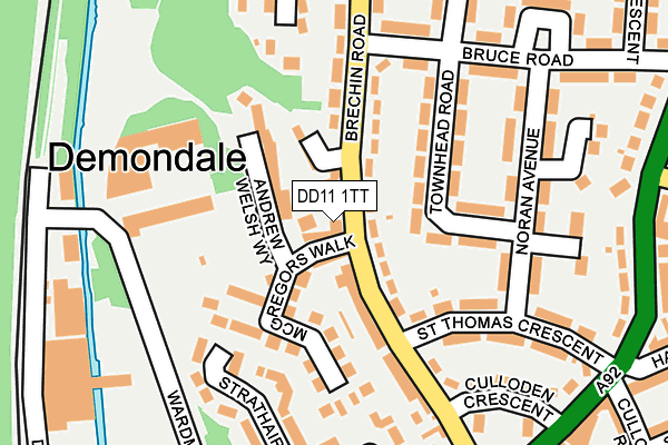 DD11 1TT map - OS OpenMap – Local (Ordnance Survey) DD11 1TT map - OS OpenMap – Local (Ordnance Survey)
