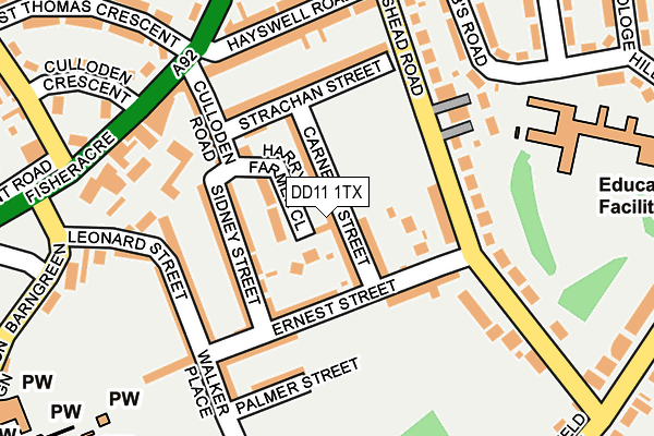 DD11 1TX map - OS OpenMap – Local (Ordnance Survey) DD11 1TX map - OS OpenMap – Local (Ordnance Survey)