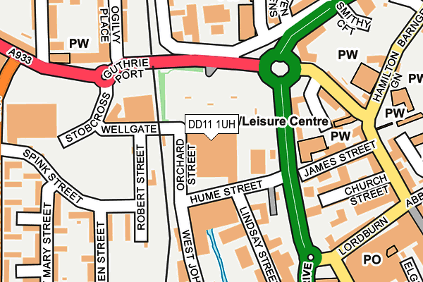 DD11 1UH map - OS OpenMap – Local (Ordnance Survey) DD11 1UH map - OS OpenMap – Local (Ordnance Survey)