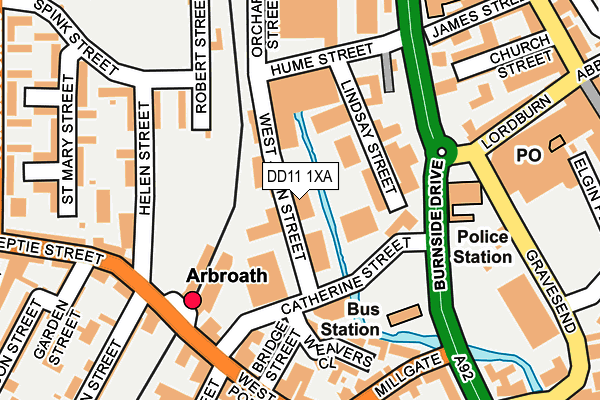 DD11 1XA map - OS OpenMap – Local (Ordnance Survey) DD11 1XA map - OS OpenMap – Local (Ordnance Survey)